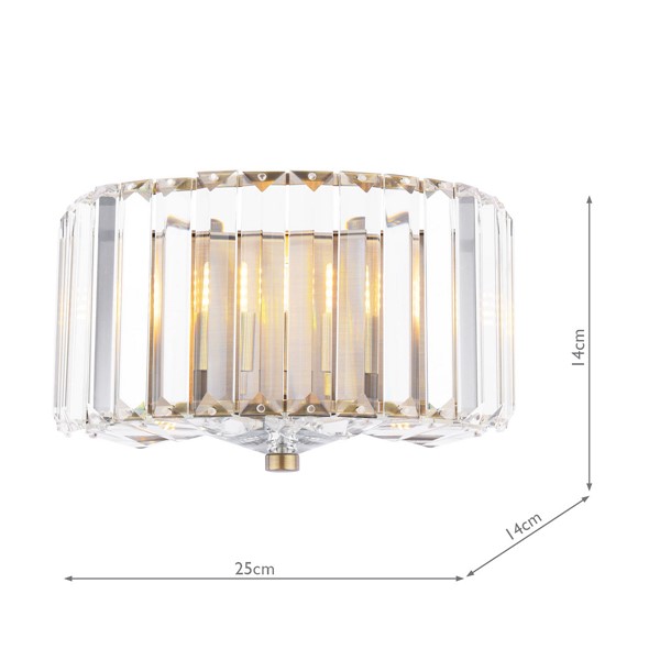 (image for) Laura Ashley Fernhurst Wall Light Crystal and Antique Brass